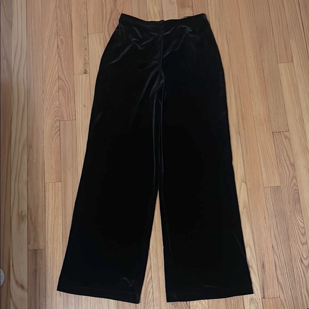 Tadashi Velvet Black Wide-Leg Pants